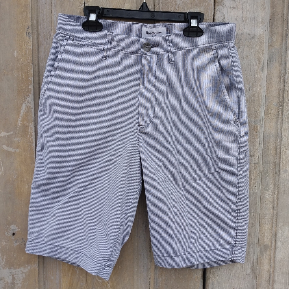 Seersucker Striped Shorts